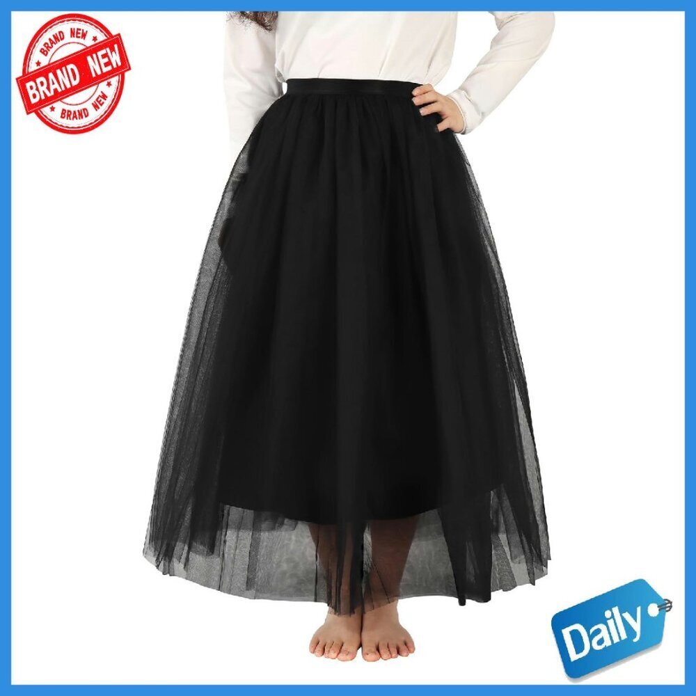 Kids Long Tutu Skirt Tulle Maxi Party Skirt 4-12 Years